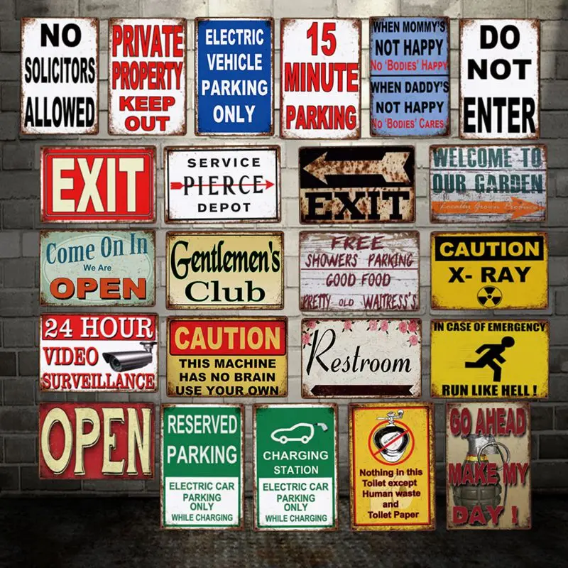 [ WellCraft ] CAUTION X-RAY Parking only EXIT Public Metal Signs Posters Vintage Painting Custom Decor LT-2004 | Дом и сад