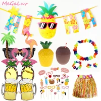1pc hawaii tropical party decoration sunglasses flamingo party decor pineapple sun glasses hawaiian pool party supplies
