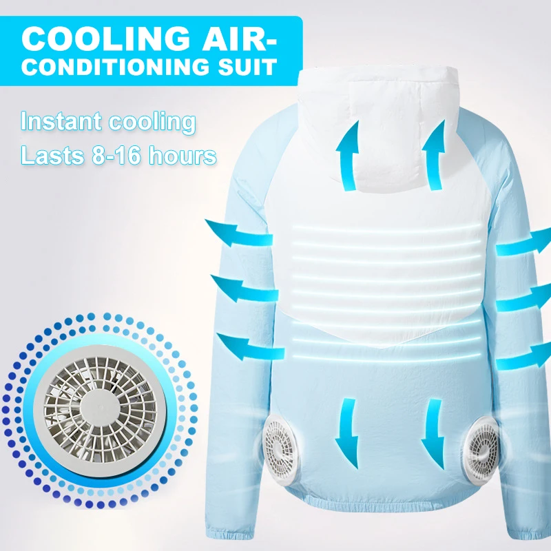 Мужская Уличная охлаждающая куртка PARATAGO из чистого хлопка с USB-портом и защитой