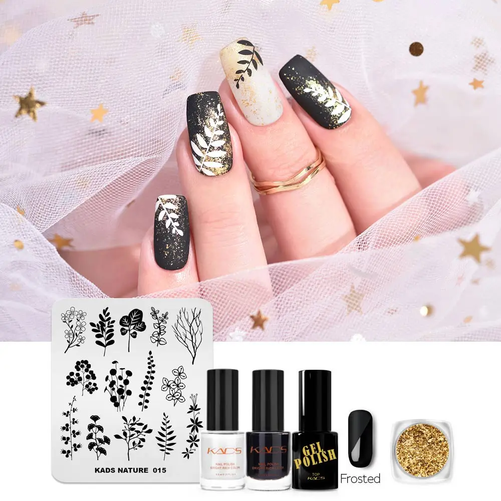 Набор тарелок для стемпинга KADS шаблоны дизайна ногтей стемпер маникюра набор