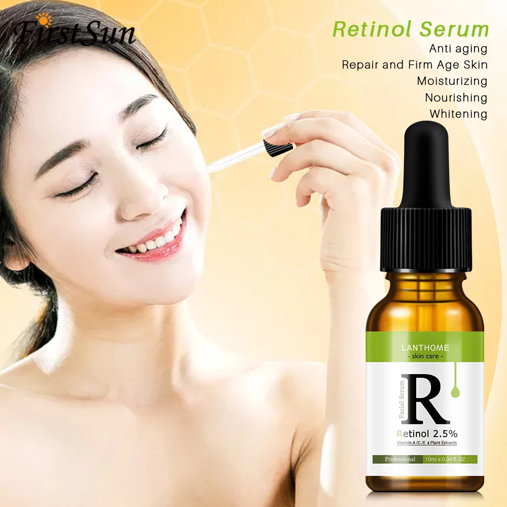 Retinol 2.5% Vitamin C / A Facial Anti Wrinkle Serum Remove Dark Spots Collagen Aging Essence Whitening Face | Красота и здоровье