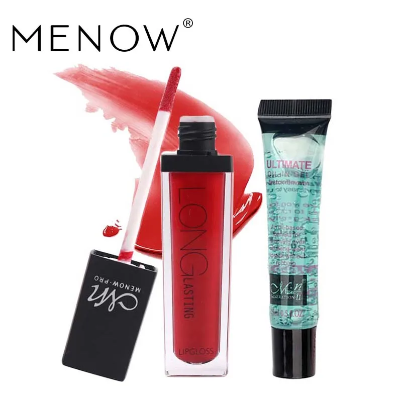 

MENOW Brand Make up set Long Lasting Matt Lip Gloss Waterproof Shinning Liquid Gloss &15ml lipstick remover oil drop ship 5378