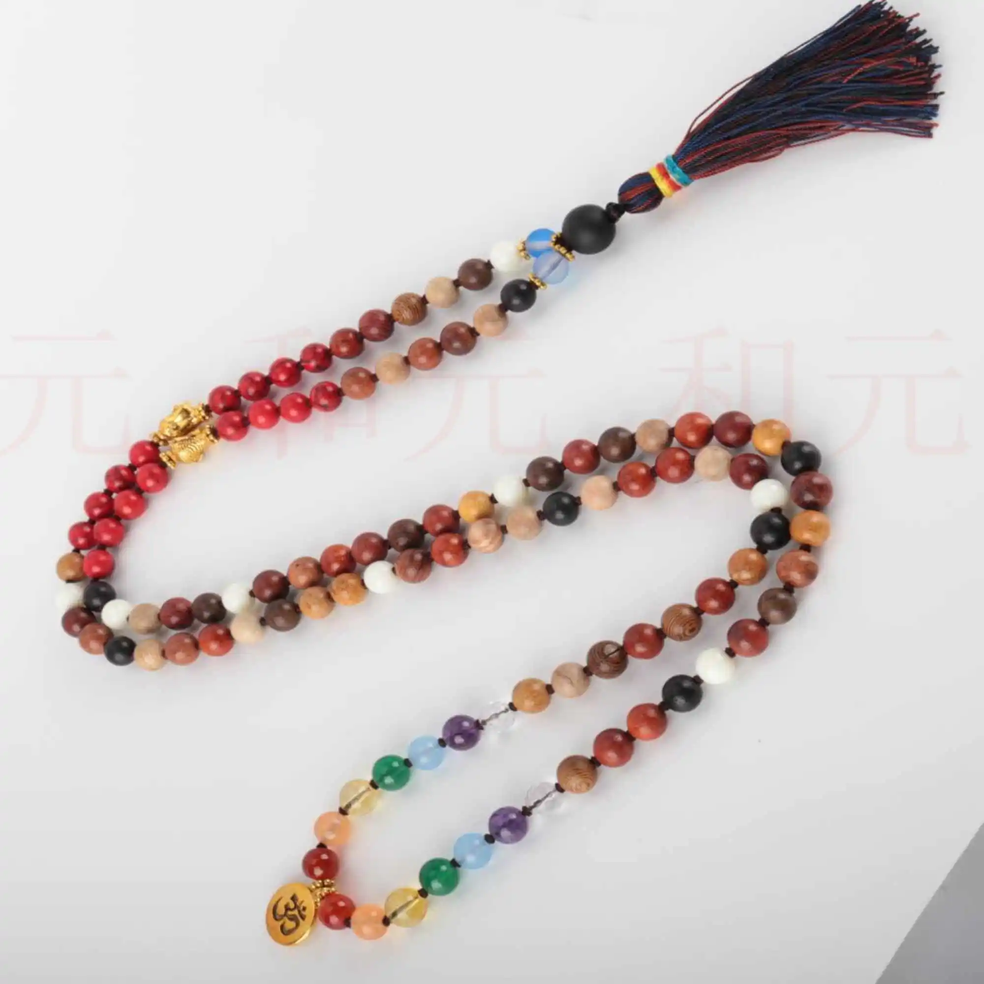 

8mm 108 mala Natural 7 chakra red Turquoise bead necklace Souvenir Practice National Style Diy Taseel Handmade Thanksgiving Day