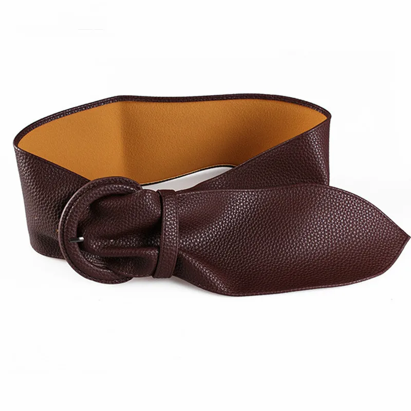 Женский модный широкий кожаный ремень для платьев длинный с пряжкой в западном