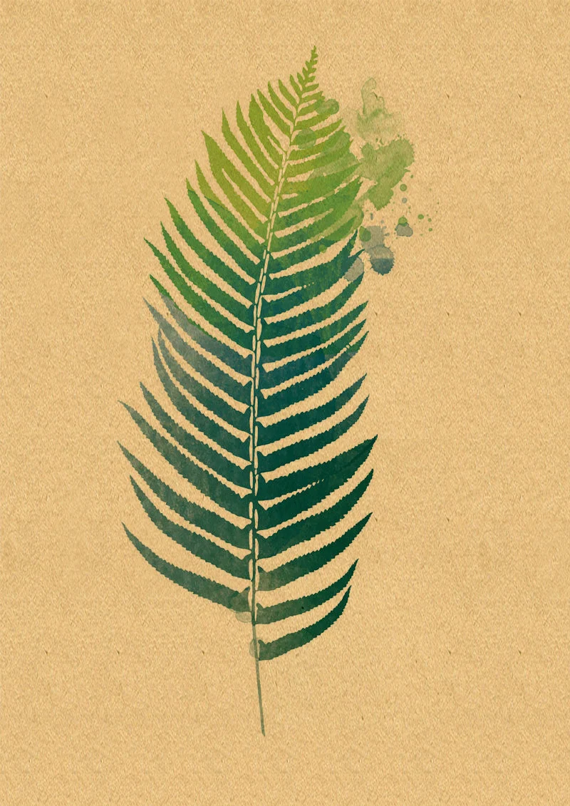 Скандинавские картины с листьями растений WTQ декоративные листы Картина на