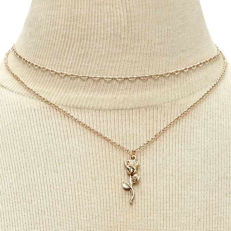 Импортные товары новое Золотое металлическое ожерелье на ключицу Женская