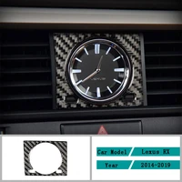 carbon fiber car accessories interior clock protective decoration carbon fiber decals cover trim stickers for lexus rx 2014 2019