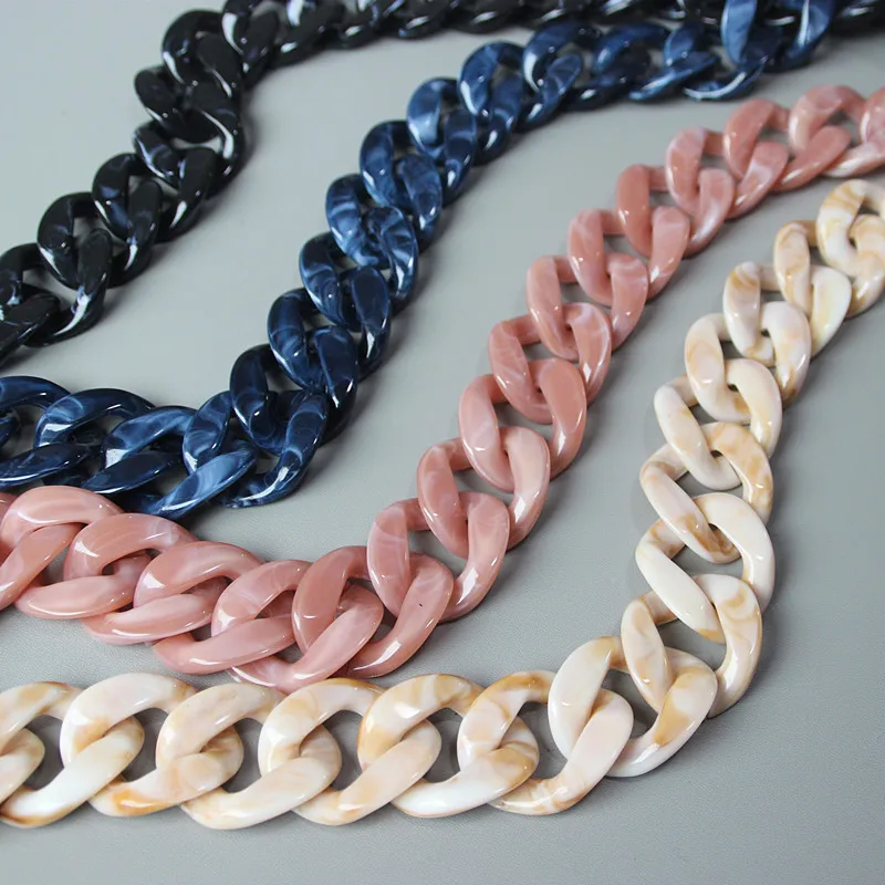 DIY New Fashion Woman Handbag Accessory Chain Black Pink Detachable Resin Blue Luxury Strap Women Clutch Shoulder Purse Chain
