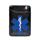 Классические дизайнерские кожаные Волшебные кошельки с цифровым принтом EMT Star of Life, модные мужские и женские Зажимы для денег, кошелек для карт, тонкий держатель для наличных