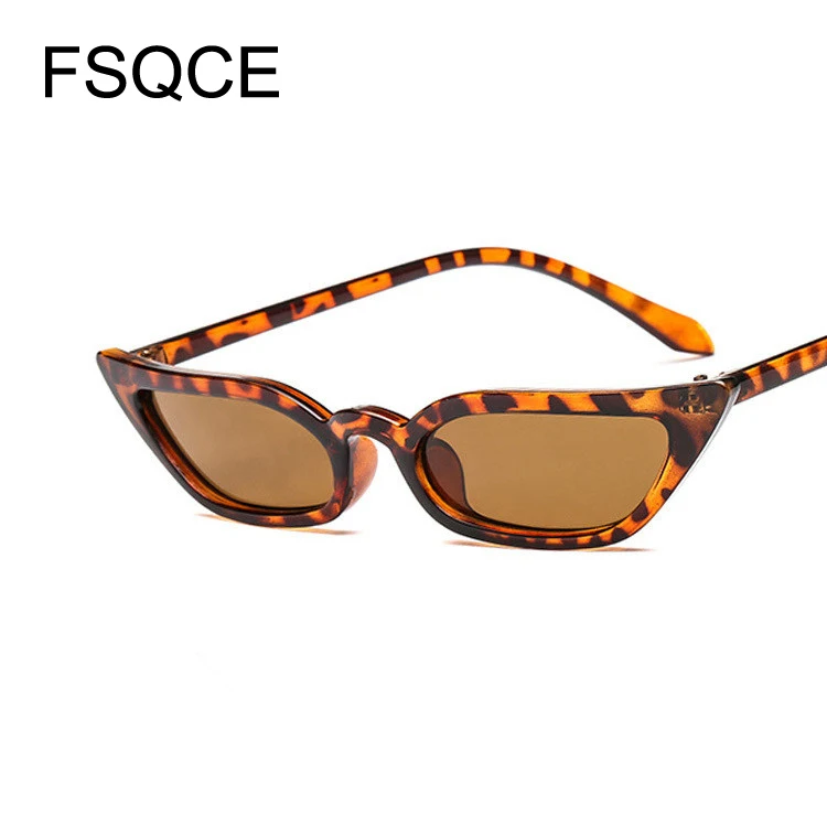 Солнцезащитные очки кошачий глаз женские конфетных цветов модные маленькие с