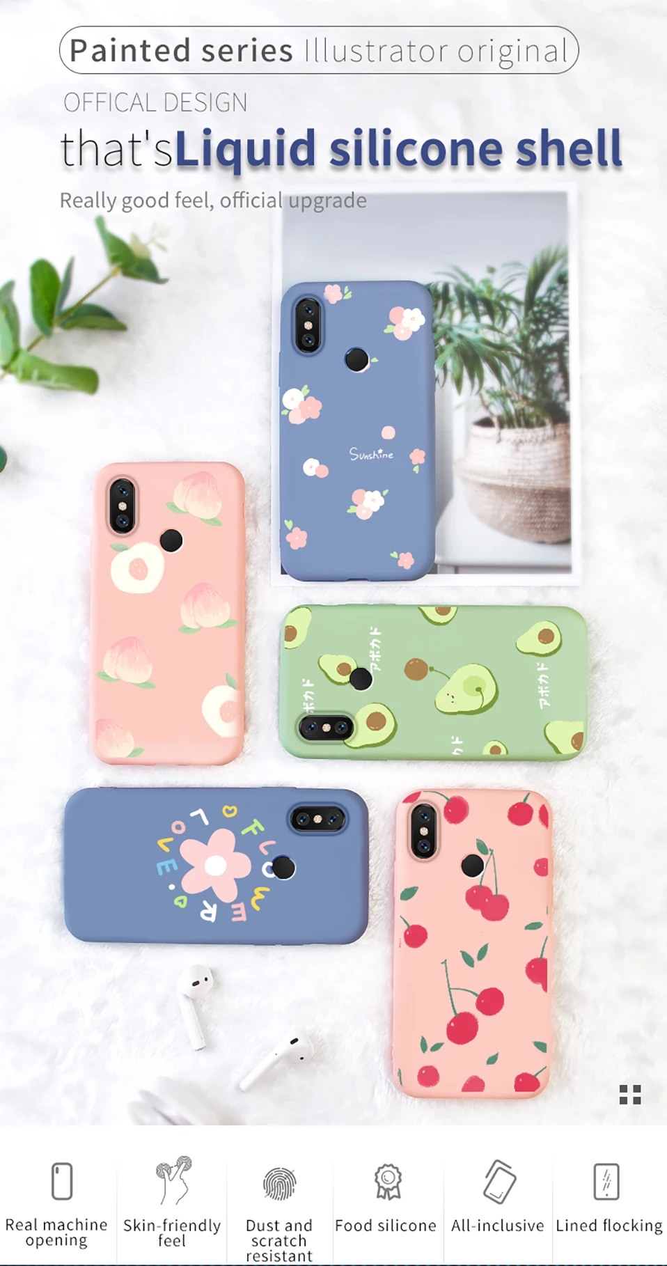 ASINA/милый жидкий силиконовый чехол с цветами для Xiao mi Red mi Note 7, однотонный прозрачный чехол-бампер для Xiaomi mi 8 9, Fundas Coque Capas