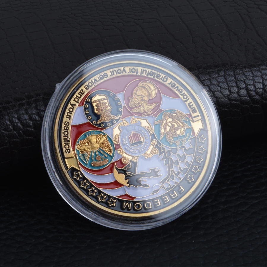 США темно-синий USAF USMC армия Береговая охрана Свобода Орел золотая пластина