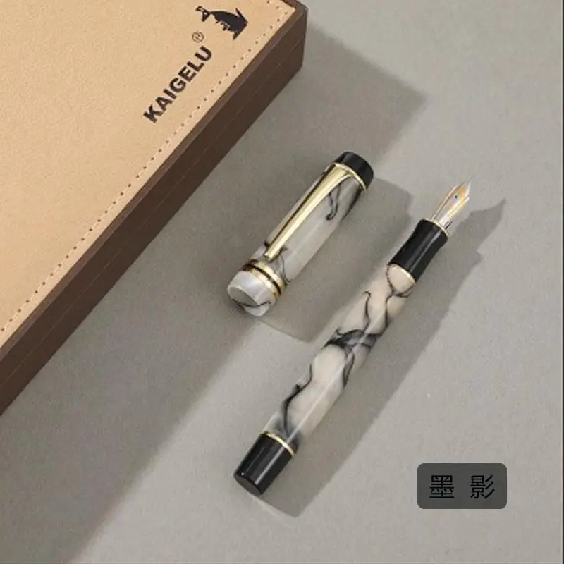 Kangaroo Kaigelu 316 Celluloid Nature Caligraphy Fountain Pen Xylonite Daily Screw Cap Gift Office Business Colorful Marble | Канцтовары