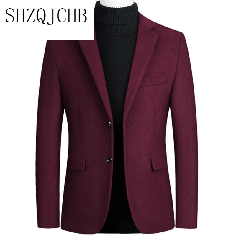 

Men New Wool Blazer Business Casual Slim Fit Blazers Party/Wedding Men Dress Suits Woolen Jackets Blazers Terno Masculino