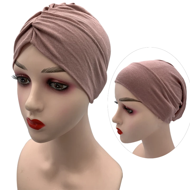 

Модный трикотажный Нижний шарф плиссированная Внутренняя Хиджаб эластичный хлопок под шапочки под хиджаб Исламской шарф женский Голо