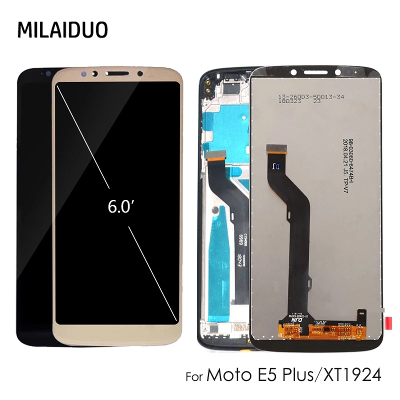 

ЖК-дисплей для Moto E5 Plus, ЖК-дисплей для Motorola xt54, 6,0 '', сенсорный экран, дигитайзер в сборе с рамкой, черный, золотой, бразильский, американский