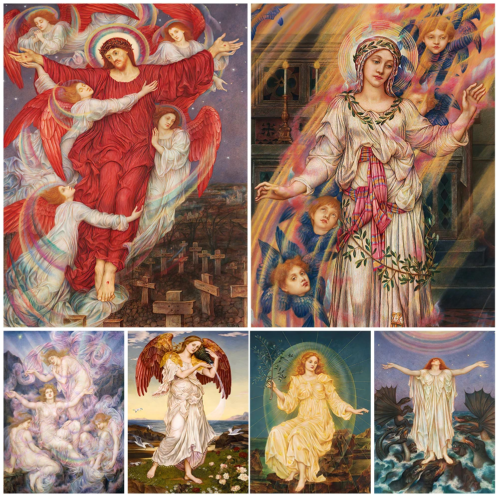 

The Red Cross And Blessed Virgin Mary Wall Art Canvas Painting The Saint Anthony Poster And Prints Home Decoration Unframed