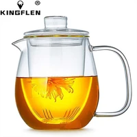 glass tea pot and cup set heat resistant glass teapot with removable infuser puer kettle kung fu tea set flower teapot
