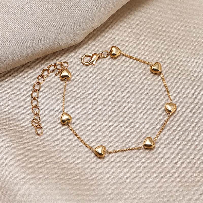 

New Elegant Heart Bracelet for Women Korea Creative Chain Bracelet Fashion Simple Temperament Party Jewelry Girl Gift 2021