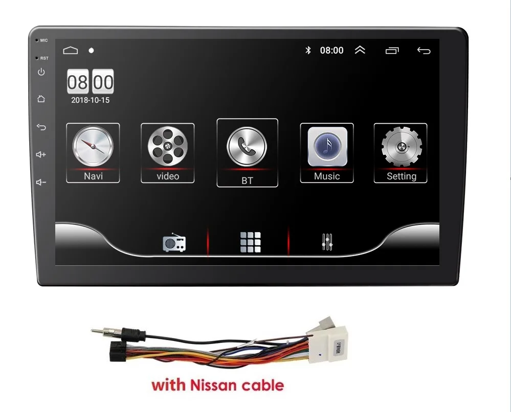 2Din Android 9,0 автомобильный Радио стерео Мультимедийный плеер gps Navi для универсального FM Mirror-Link USB wifi 1080P DTV-IN DAB+ TPMS OBD2 - Цвет: with nissan