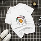 Женская футболка с принтом ленивое яйцо, тонкая футболка в стиле Харадзюку, лето 2019