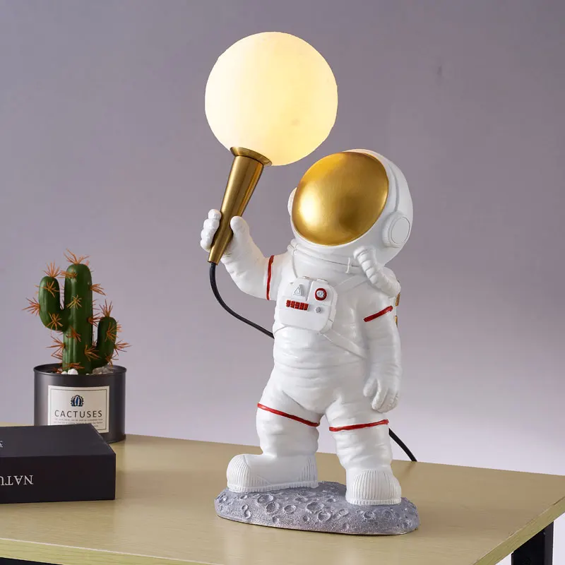 Modern Creative Table Lamps For Astronaut Bedroom Character Boys And Girls Bedside Art Deco Led Resin Wall Lamp | Освещение