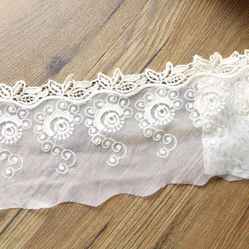 2 ярда белое кружевное платье с цветочной вышивкой ширина 15 см|Кружево| |