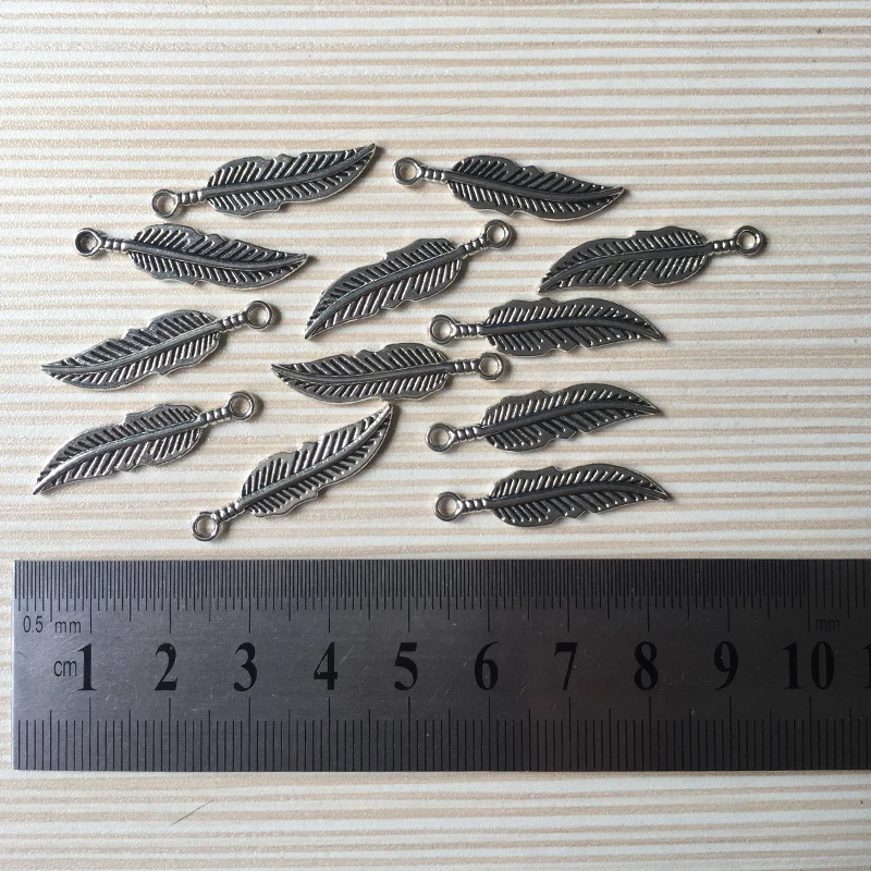 48 шт./лот 30x8 мм подвеска в виде листьев для изготовления ювелирных изделий