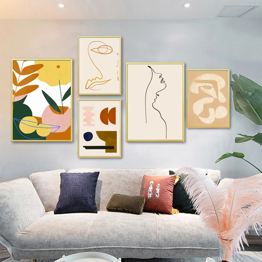Скандинавская Абстрактная Картина на холсте постер и печать галерея настенные