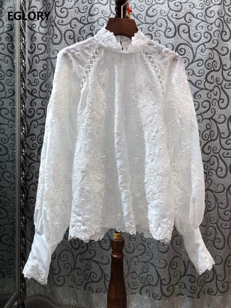 Высокое качество новинка 2020 весна лето модные блузки для женщин со стоячим