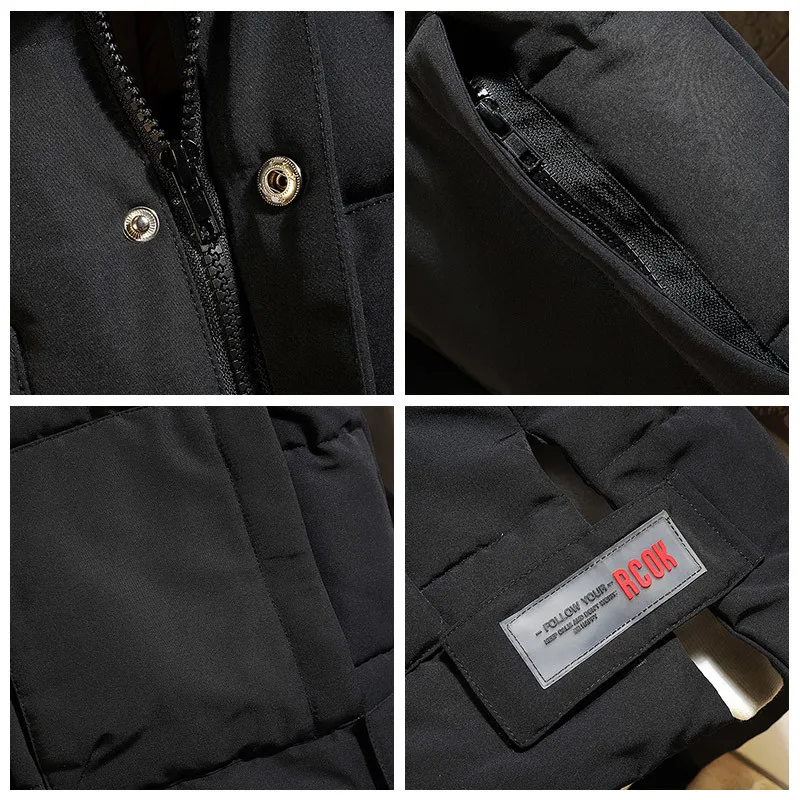 

UYUK Winter Coat Men New Japanese Loose Casual Handsome Fashion Collar Large Size Solid Color Men's Cotton Clothes Masculino