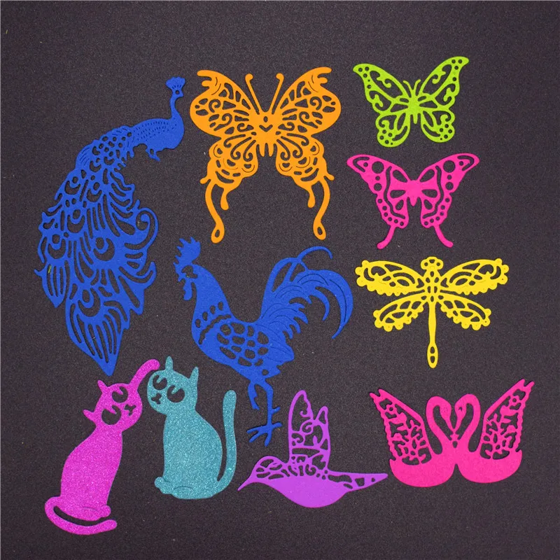 Металлические Вырубные штампы в виде бабочек совы животных Рельефная Бумага для