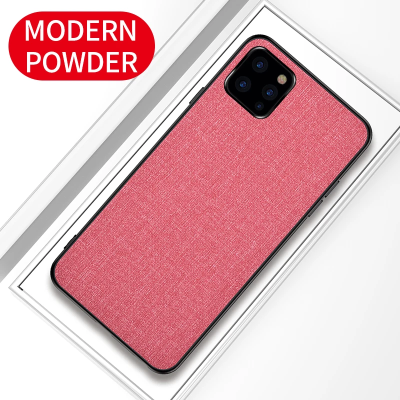 Чехол для Apple iphone 11, роскошный мягкий силиконовый край, тканевая задняя крышка, защитный чехол для iphone 11 Pro Max iphone 11 11Pro - Цвет: pink