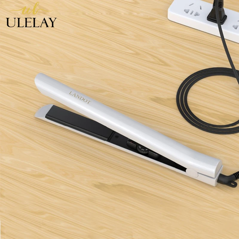 Ulelay 2 In 1 Straightening Irons Fast Warm-up Tourmaline Ceramic Heating Plate Hair Straightener Professional Hair Comb 058