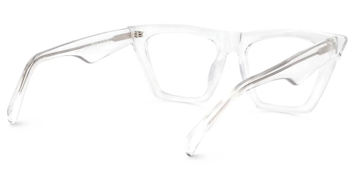 Zeelool Stylish Acetate Cat Eye Glasses Frame for Women with Non-prescription Clear Lens Cecile FP0662