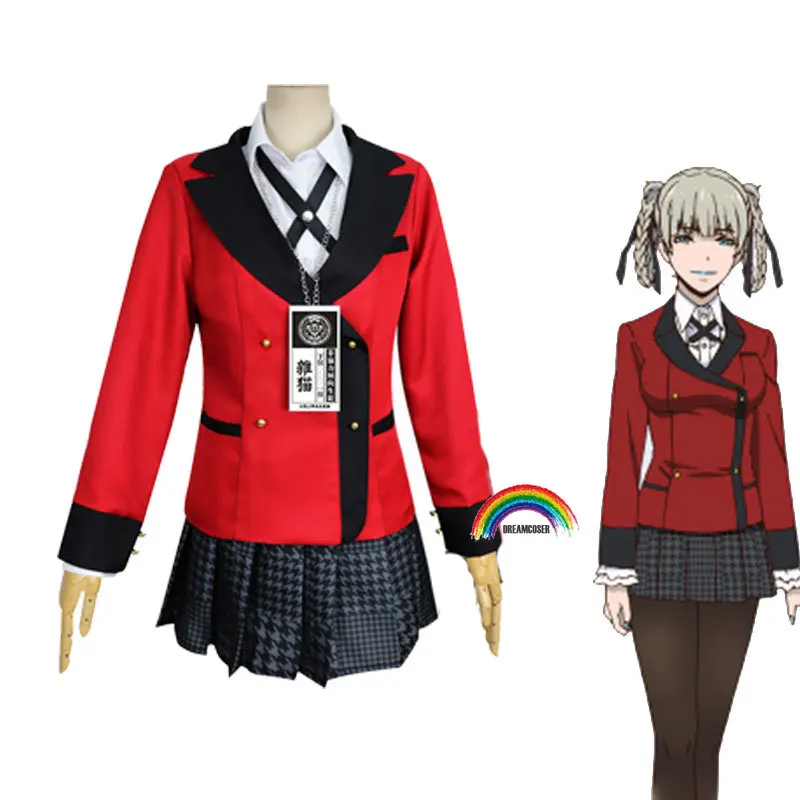 Модный женский костюм для косплея Kirari Momobami Jabami Yumeko Yumemite Yumemi на Хэллоуин полный