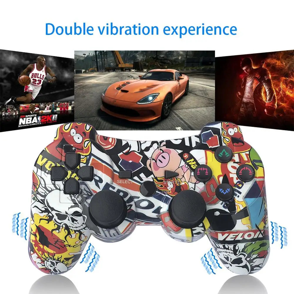 Wireless Double Shock Gamepad For Playstation 3 Sixaxis for PS3 Controller Dualshock Pubg Game ps3 | Электроника