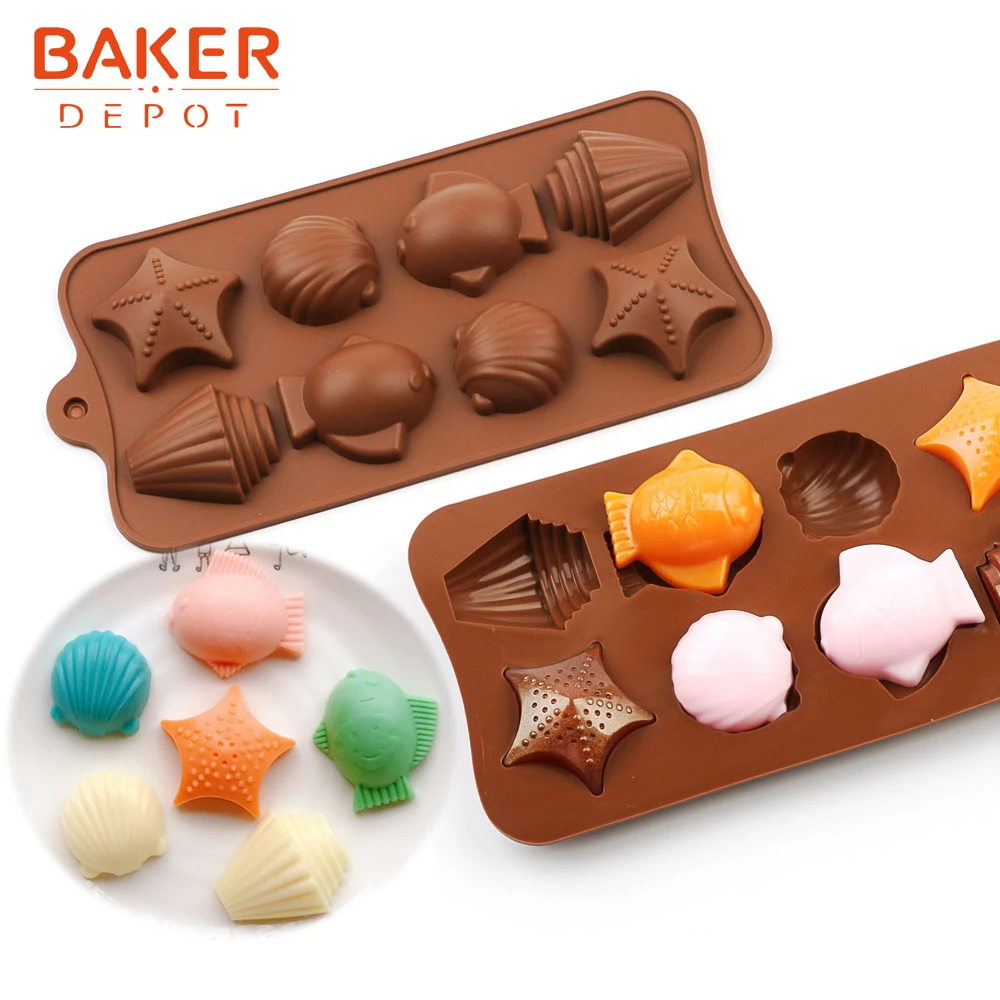 Силиконовые формы для выпечки со звездами Морская раковина форма рыбы ручной