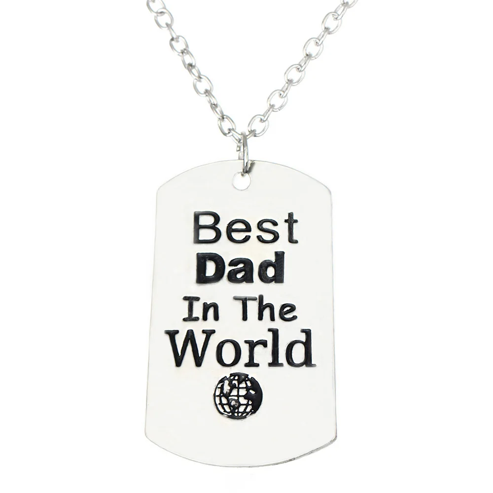 Best Dad In The World Pendant Necklace Chain Family Man Love Papa Daddy Father's Day Birthday Party Christmas Gift Charm Jewelry |