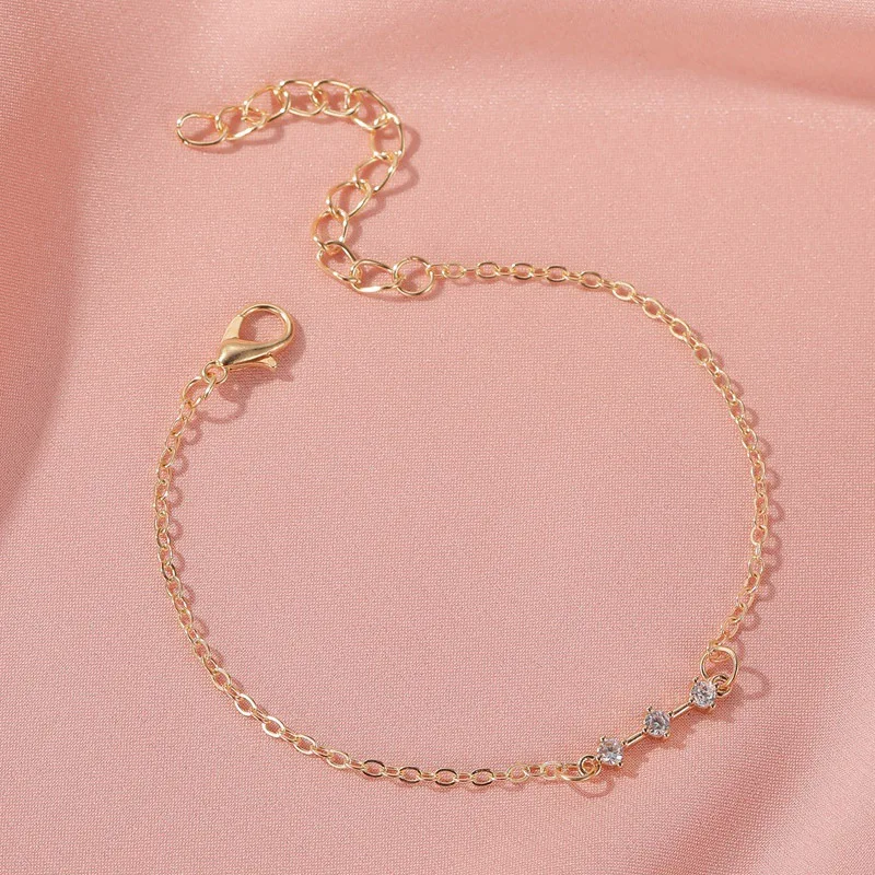 Женский браслет из сплава с цирконами|Цепочки и браслеты| |