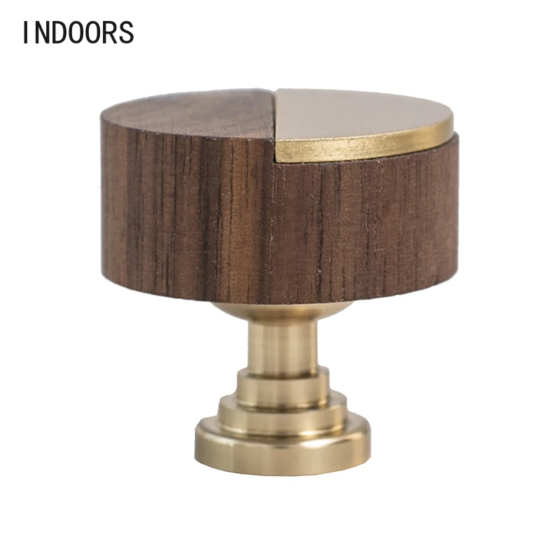 

Original Walnut Brass Small Handle New Chinese Japanese High-End Wardrobe Door Drawer Furniture Single Hole Handle