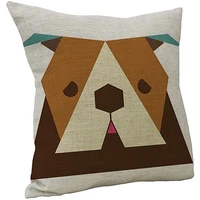 nunubee cotton linen cushion cover home decor square printed throw pillow case dog