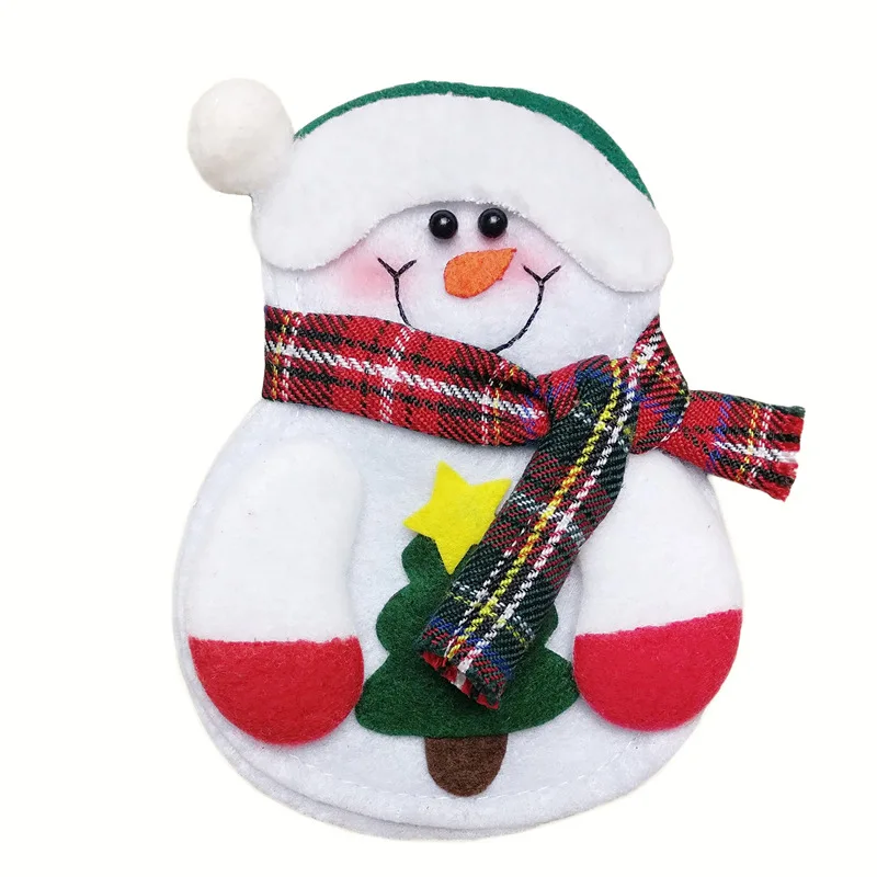 

8pcs Christmas Decorations Snowman Kitchen Tableware Holder Bag Party Gift Xmas Ornament Christmas Decorations for Home Table