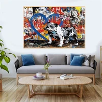 modern graffiti street art abstract canvas painting posters and prints cuadros dog abstract pop wall art picture home decor