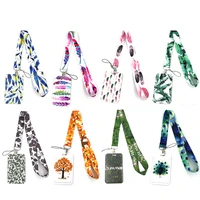 feathers leaves art cartoon anime fashion lanyards bus id name work card holder accessories decorations kids gifts
