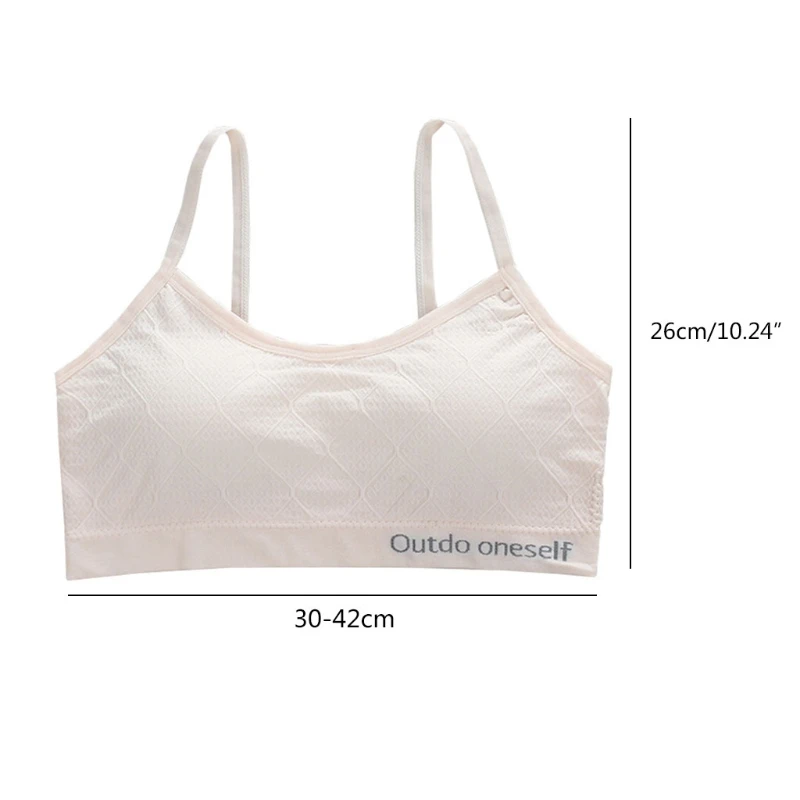 

Puberty Girl Training Bra Underwear Spaghetti Strap Letters Padded Bralette Vest L9CD