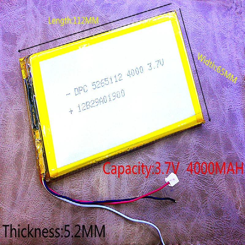 3 линии 5265112 реальная емкость 4000mAh литий-ионная 7 V аккумуляторная батарея