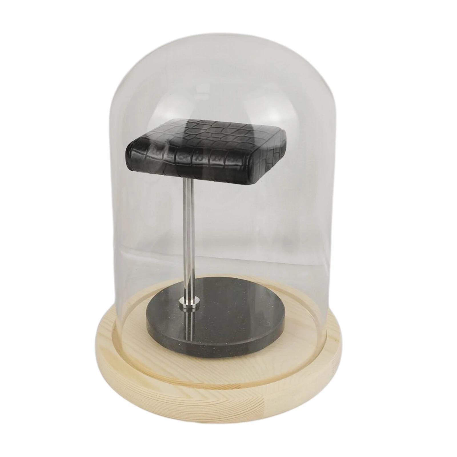 

Leather Watch Display Stand And Glass Dustproof Cover for Men And Women