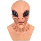 Маска с черепом инопланетянина для фотографий, реквизит для вечеринки, реквизит из фильма с зелеными волосами, страшные полноголовые маски из латекса, удобные