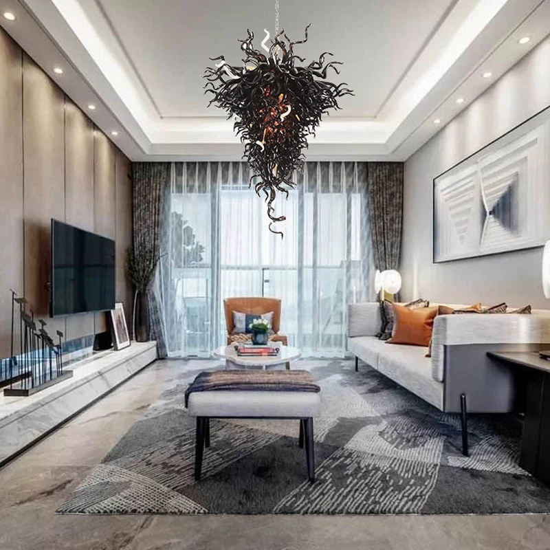 

Luxury Lustre Indoor Lighting Blown Glass Chandelier Murano Chandeliers LED Light Home Modern Large Chandelier for High Ceilings